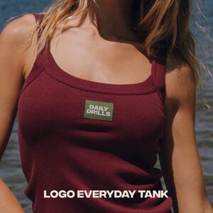 Daily Drills Maroon Logo Tank Top